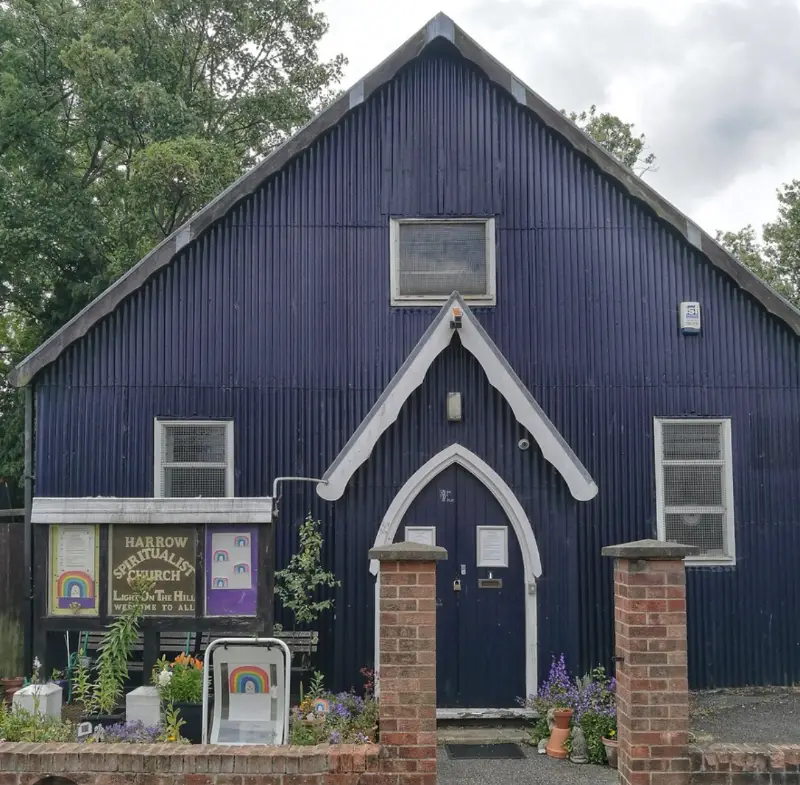 picture of front of harrow spiritualist church